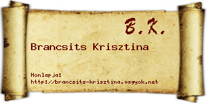 Brancsits Krisztina névjegykártya